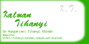 kalman tihanyi business card